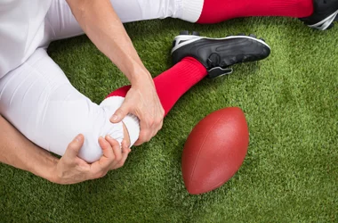 Athlete experiencing a sports-related injury.