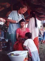 Chiropractor Russell Davis participating in a community outreach event.
